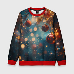 Детский свитшот Новый год боке стиль