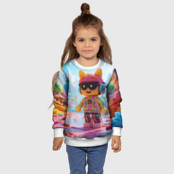 Свитшот детский Роблокс в солнечных очках, цвет: 3D-белый — фото 2