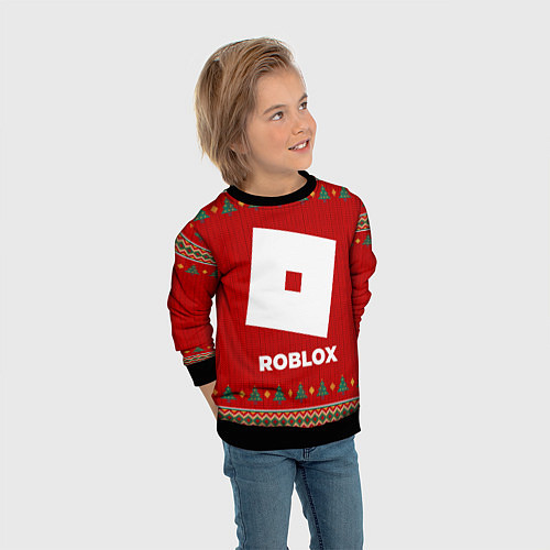 Детский свитшот Roblox new year / 3D-Черный – фото 3