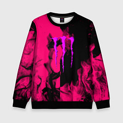 Свитшот детский Monster energy fire pink, цвет: 3D-черный