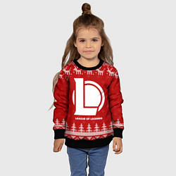 Свитшот детский Новогодний League of Legends с оленями, цвет: 3D-черный — фото 2