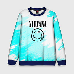 Свитшот детский Nirvana rock music color, цвет: 3D-синий