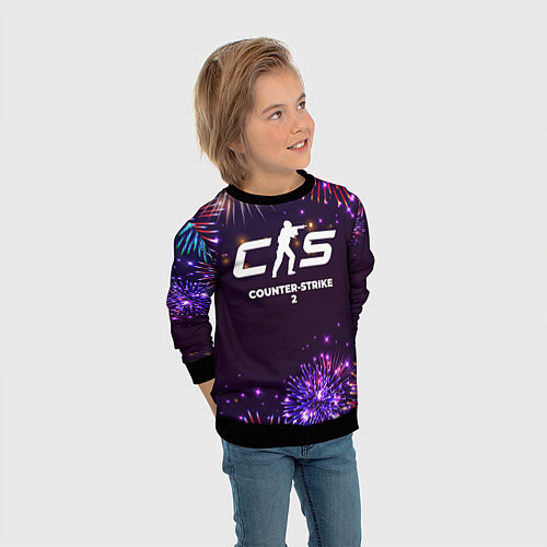 Детский свитшот Праздничный Counter-Strike 2 / 3D-Черный – фото 3