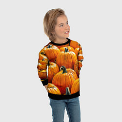 Свитшот детский Много тыкв, цвет: 3D-черный — фото 2