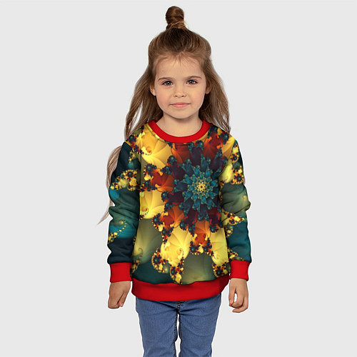 Детский свитшот Психоделика / 3D-Красный – фото 4