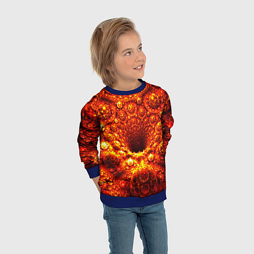 Детский свитшот Фрактал абстракция / 3D-Синий – фото 3