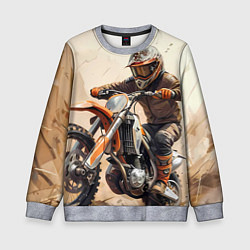 Свитшот детский Эндуро Гонщик, цвет: 3D-меланж
