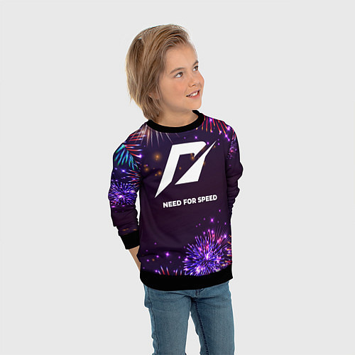 Детский свитшот Праздничный Need for Speed / 3D-Черный – фото 3