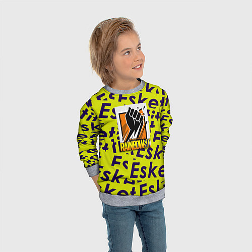 Детский свитшот Rainbow six pattern rap / 3D-Меланж – фото 3
