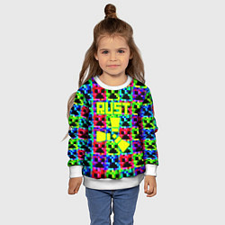 Свитшот детский Minecraft x rust, цвет: 3D-белый — фото 2