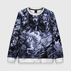 Детский свитшот Мифические существа с стиле тату