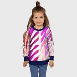 Свитшот детский Бело-розовая абстракция, цвет: 3D-синий — фото 2