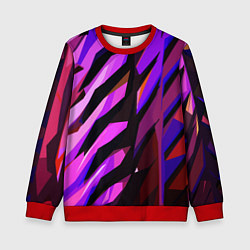 Свитшот детский Фиолетово -чёрная абстракция, цвет: 3D-красный