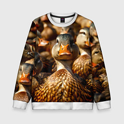 Свитшот детский Дикие утки, цвет: 3D-белый