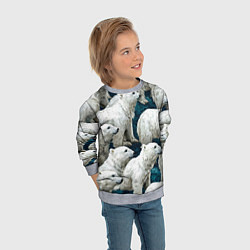 Свитшот детский Свора белых медведей, цвет: 3D-меланж — фото 2