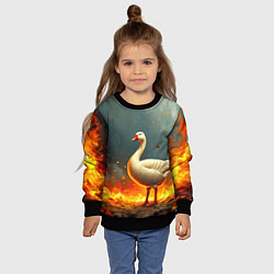 Свитшот детский Гусь в огне, цвет: 3D-черный — фото 2