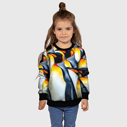 Свитшот детский Стая пингвинов, цвет: 3D-черный — фото 2