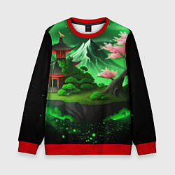 Свитшот детский Green nature Japan, цвет: 3D-красный