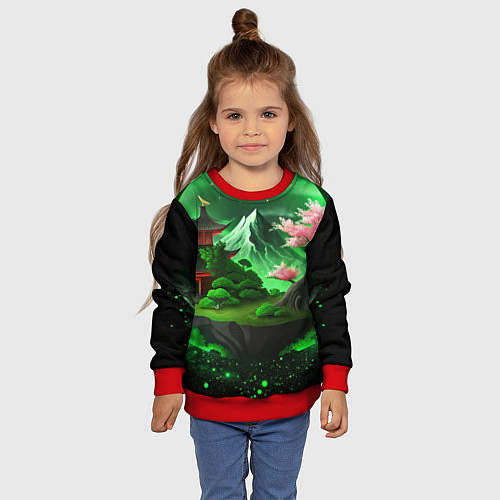 Детский свитшот Green nature Japan / 3D-Красный – фото 4