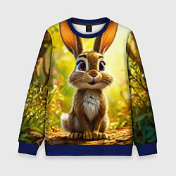 Свитшот детский Зайчишка, цвет: 3D-синий