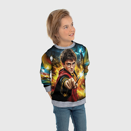 Детский свитшот Гарри Поттер и магия / 3D-Меланж – фото 3