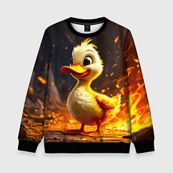 Свитшот детский Утенок в огне, цвет: 3D-черный