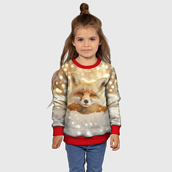 Свитшот детский Рыжая лисица и боке, цвет: 3D-красный — фото 2