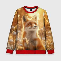 Свитшот детский Рыжая лисица в лесу, цвет: 3D-красный