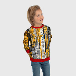 Свитшот детский Cyberpunk pattern yellow, цвет: 3D-красный — фото 2