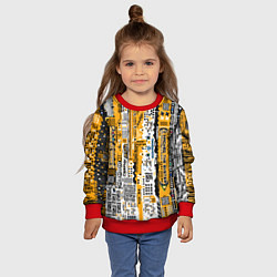 Свитшот детский Cyberpunk pattern yellow, цвет: 3D-красный — фото 2