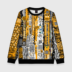 Свитшот детский Cyberpunk pattern yellow, цвет: 3D-черный