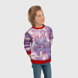 Свитшот детский Влюбленные зайчики, цвет: 3D-красный — фото 2