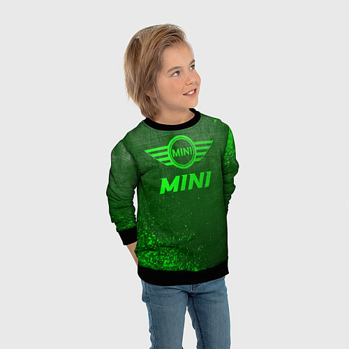 Детский свитшот Mini - green gradient / 3D-Черный – фото 3