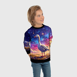 Свитшот детский Гусь и космос, цвет: 3D-черный — фото 2