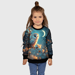 Свитшот детский Сова и звездное небо, цвет: 3D-черный — фото 2