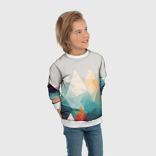 Детский свитшот Разноцветный горный хребет / 3D-Белый – фото 3