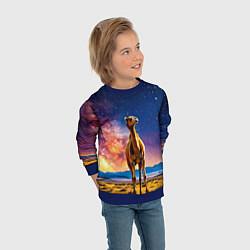 Свитшот детский Верблюд и звездное небо, цвет: 3D-синий — фото 2