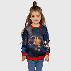 Свитшот детский Милые влюбленные совушки, цвет: 3D-красный — фото 2