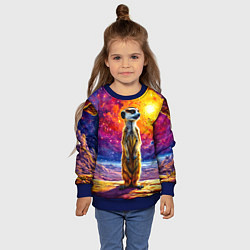 Свитшот детский Сурикат и космическое небо, цвет: 3D-синий — фото 2