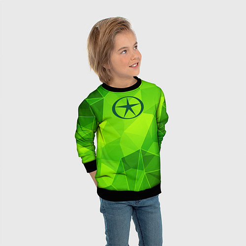 Детский свитшот JAC green poly / 3D-Черный – фото 3