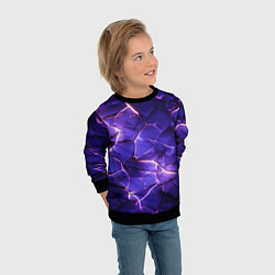 Свитшот детский Фиолетовая разбитая текстура, цвет: 3D-черный — фото 2
