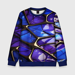 Свитшот детский Синие и фиолетовые плиты, цвет: 3D-синий