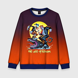 Свитшот детский Two Donalds and Venom - meme, цвет: 3D-синий