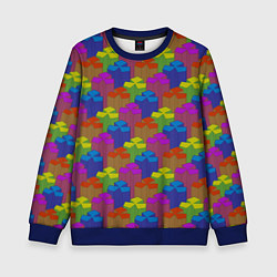 Детский свитшот Изометрический узор из разноцветных блоков