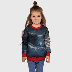 Свитшот детский Влюбленные волки лежат вместе, цвет: 3D-красный — фото 2