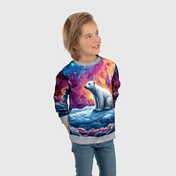 Свитшот детский Белый медведь и звездное небо, цвет: 3D-меланж — фото 2