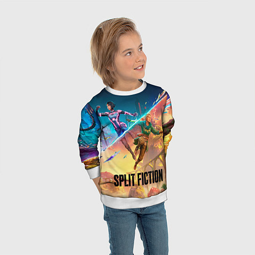 Детский свитшот Главные герои Split fiction / 3D-Белый – фото 3