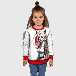 Свитшот детский Белая лиса, цвет: 3D-красный — фото 2