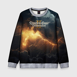 Свитшот детский Kingdom Come Deliverance 2 лого на черном небе, цвет: 3D-меланж