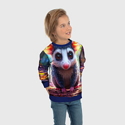 Свитшот детский Опоссум в лесу, цвет: 3D-синий — фото 2